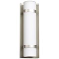 Access Lighting Cilindro, Outdoor LED Wall Mount, Brushed Steel Finish, Opal Glass 20067LEDD-BS/OPL